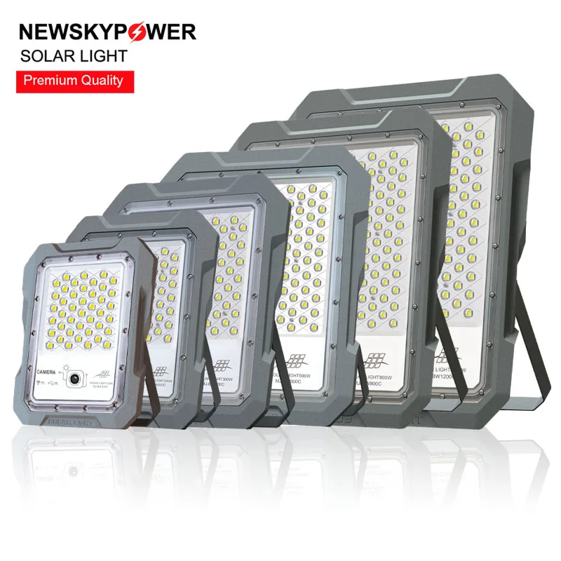 New MJ Breaker Warrior LED 300W 500W 800W 1200W Solar Floodlight With WIFI 1440P CCTV Camera Waterproof Outdoor Security Lamp
