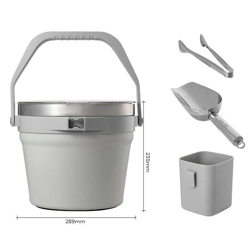 BPA- FREE 18/8 Stainless Steel Ice Hard cooler bucket with portable handle lid 7L 230oz cooler box to keep 48 hours cold