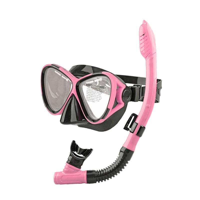 Profional Anti-Splash Silicone Snorkeling and Scuba Diving Goggles for Adults Dry Top Snorkel Mask Set for Swimming