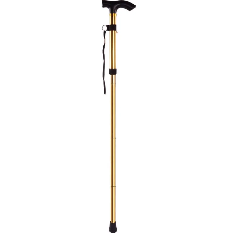 new design luxury magnesium alloy folding telescopic broom walking stick for elderly fit for outdoor indoor