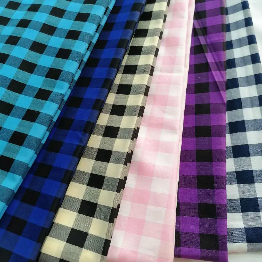 TC Checked Poplin Spandex 60% cotton 37%polyester 3%spandx Customized China Manufactory Chinese factory Hot sale