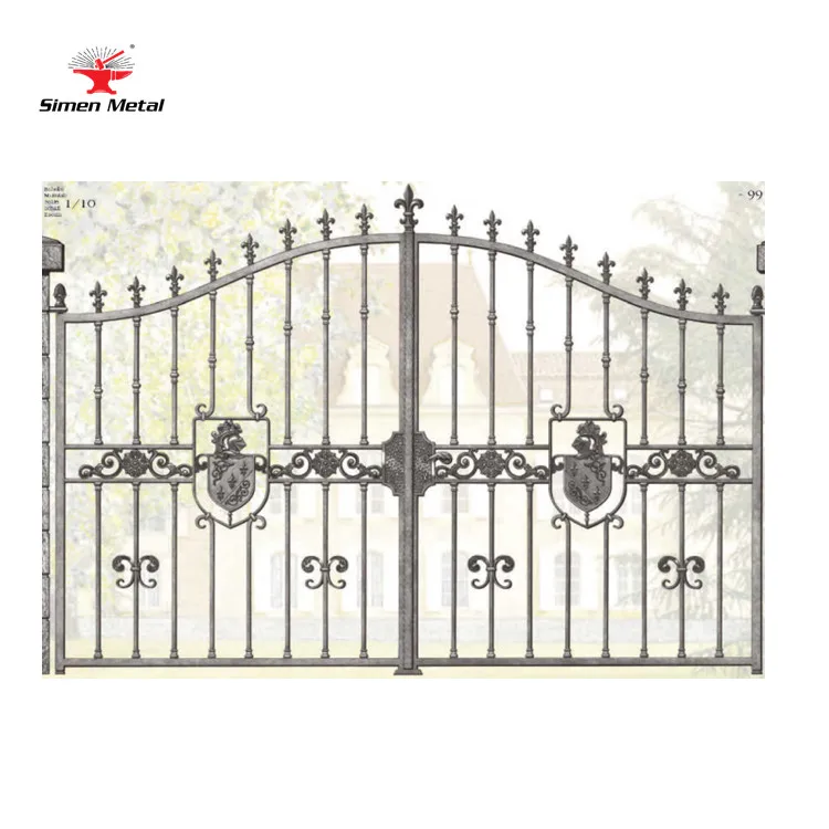 Hand-Free New Design Strong Wrought Iron Ornamental Garden Gate design Manufacturer Supplier