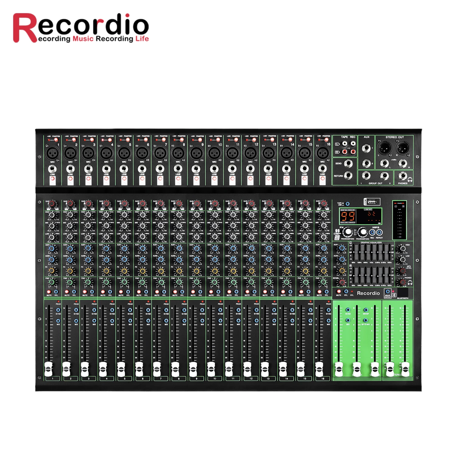 GAX-PK16 DJ микшер обновляется для 16ти-канального видеорегистратора серии функция эффекта аудио микшерный пульт с USB мини