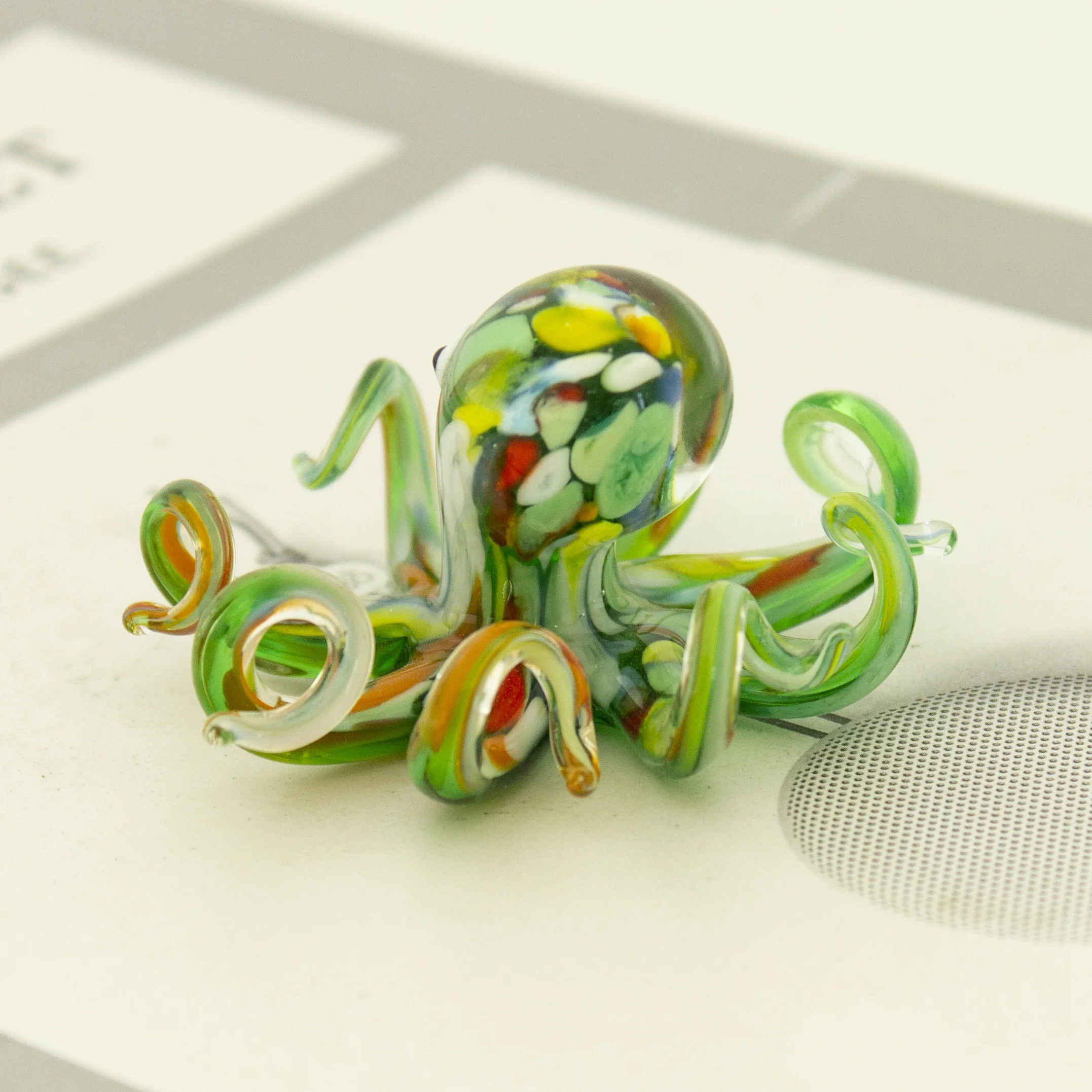 Lamp working ornaments glass octopus animal figurines for home decoration