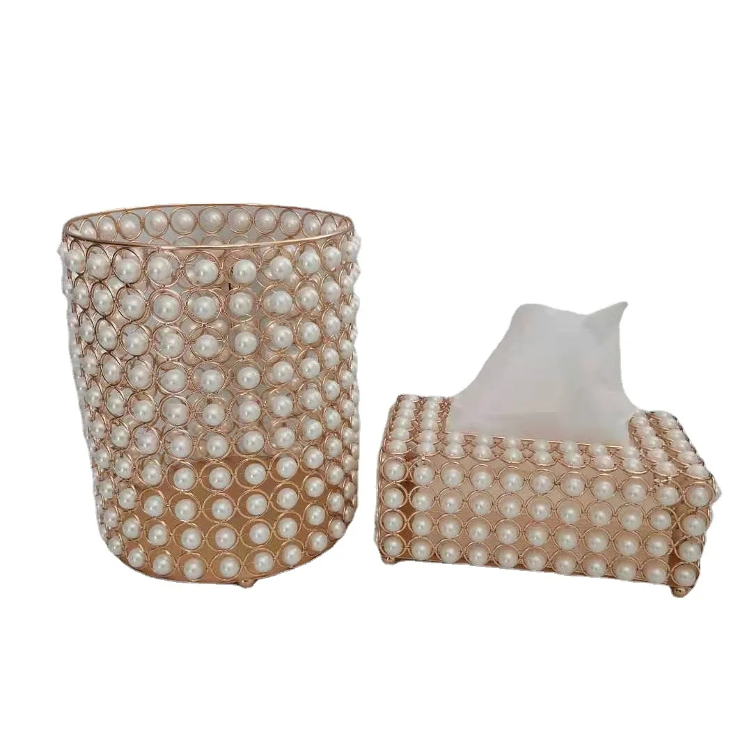 2021 Crystal Tissue Box Cover  House Packing Modern Bathroom KTV wholesale