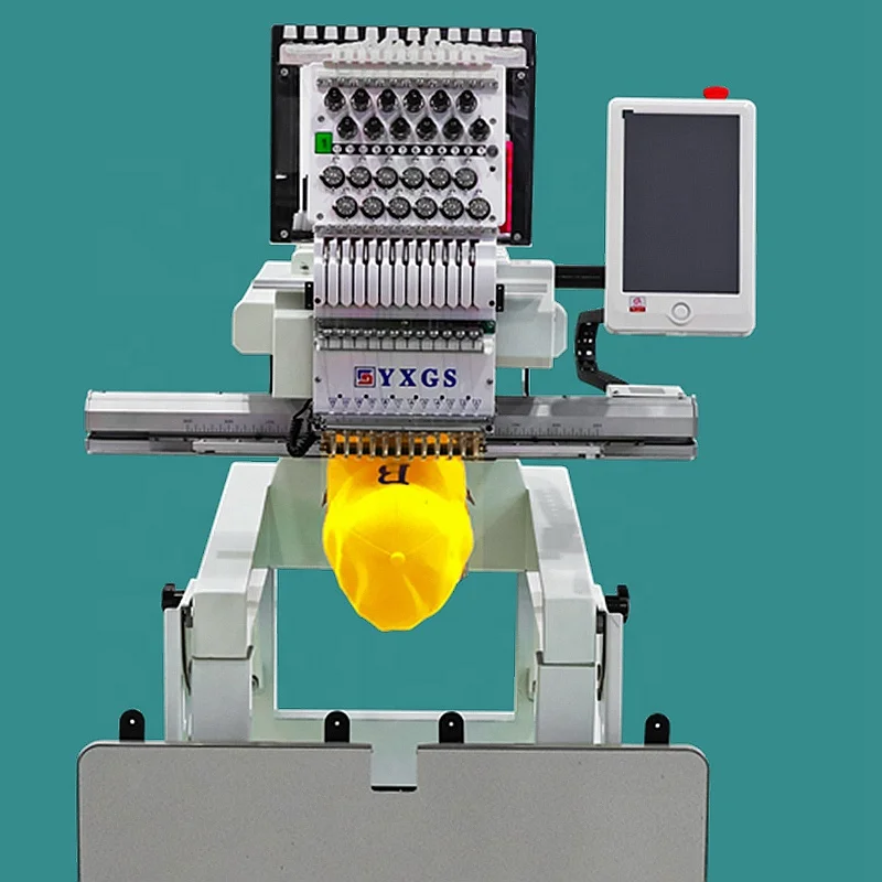 SNWSIM 15 Needle Hat Embroidery Machine 1 Head Clothing Embroidery T Shirt Commercial Best Computer Embroidery Machine