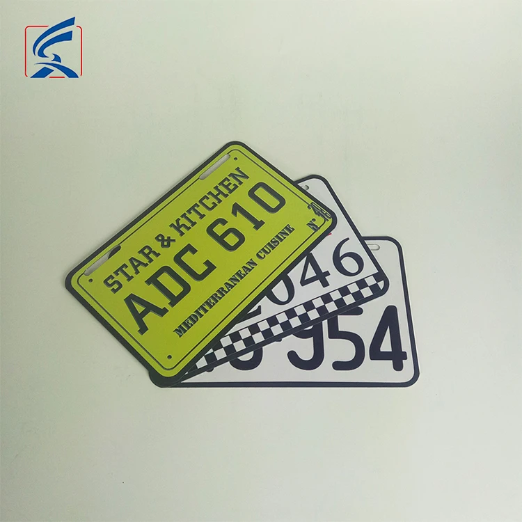 Latest Car Billboard Black Reflective Car Mini decoration car lisence plate