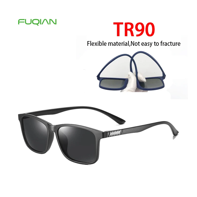 Fashionable Square Design UV400 TR90 Titanium Frame TAC Polarized Sunglasses Unbreakable Durable Low MOQ Women Men Glasses