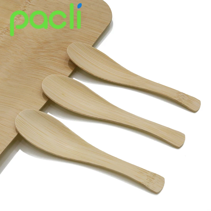 Eco friendly Biodegradable Takeaway Bamboo Chinese soup spoon
