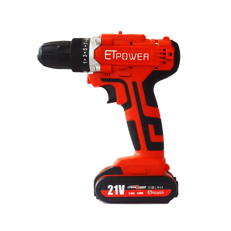 Электроинструменты ETPOWER, 21 в, литий-ионная бесщеточная Электрическая аккумуляторная дрель/комплект с драйвером и быстрой зарядкой, перезаряжаемая батарея 2 Ач