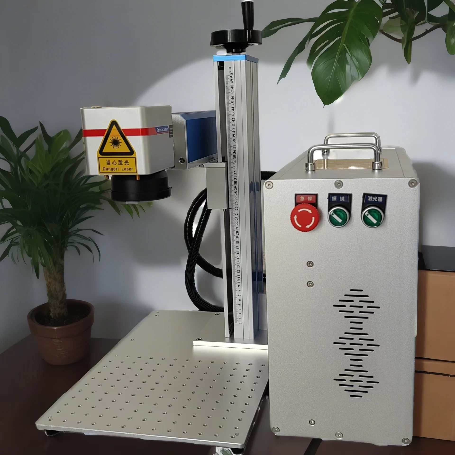 50W Fiber Laser  Marking Machine with Sino Galvo canning Head for Metal Deep marking Laser Source
