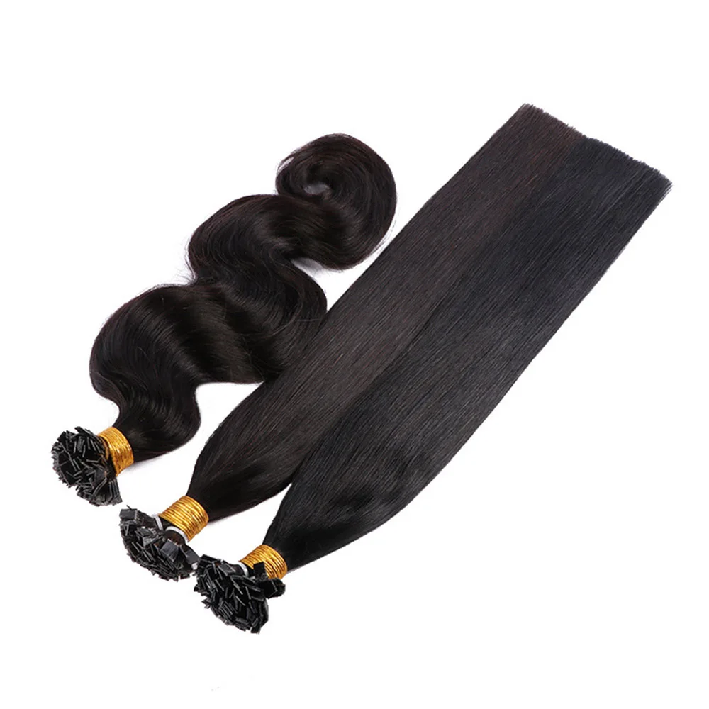 Most Popular Factory Price Buy Wholesale U V Fan Y I tip keratin 100% human hair keratin bond hair extensions