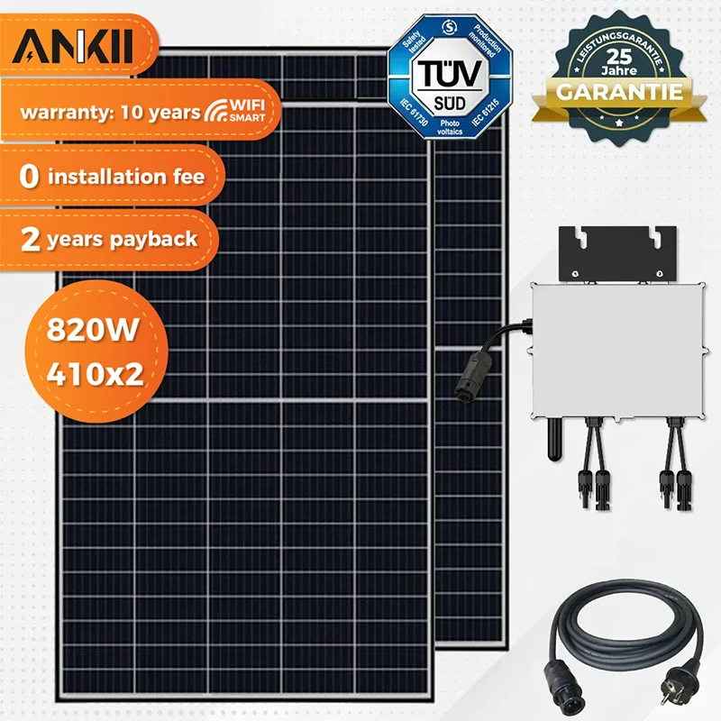 solar mounting system balcony power plant 800W fotovoltaico plug and play 800w european warehouse for home use