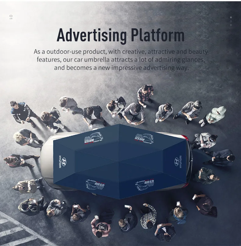 Mynew 2023 manual type car umbrella tent shade covering roof shade for universal cars cover tent