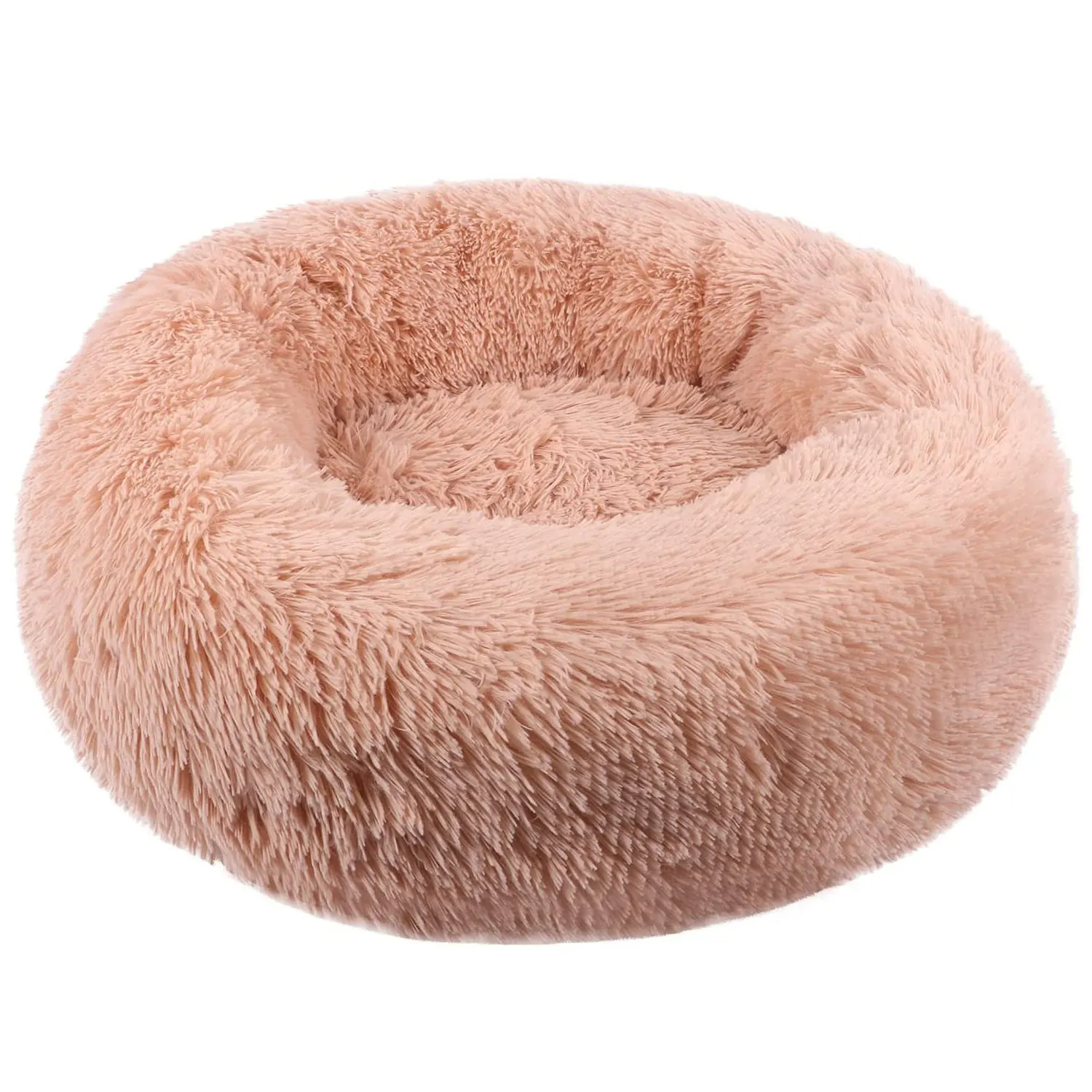 Wholesale Pink Washable Round Donut pet sofa large dog bed orthopedic memory foam plush pet bed
