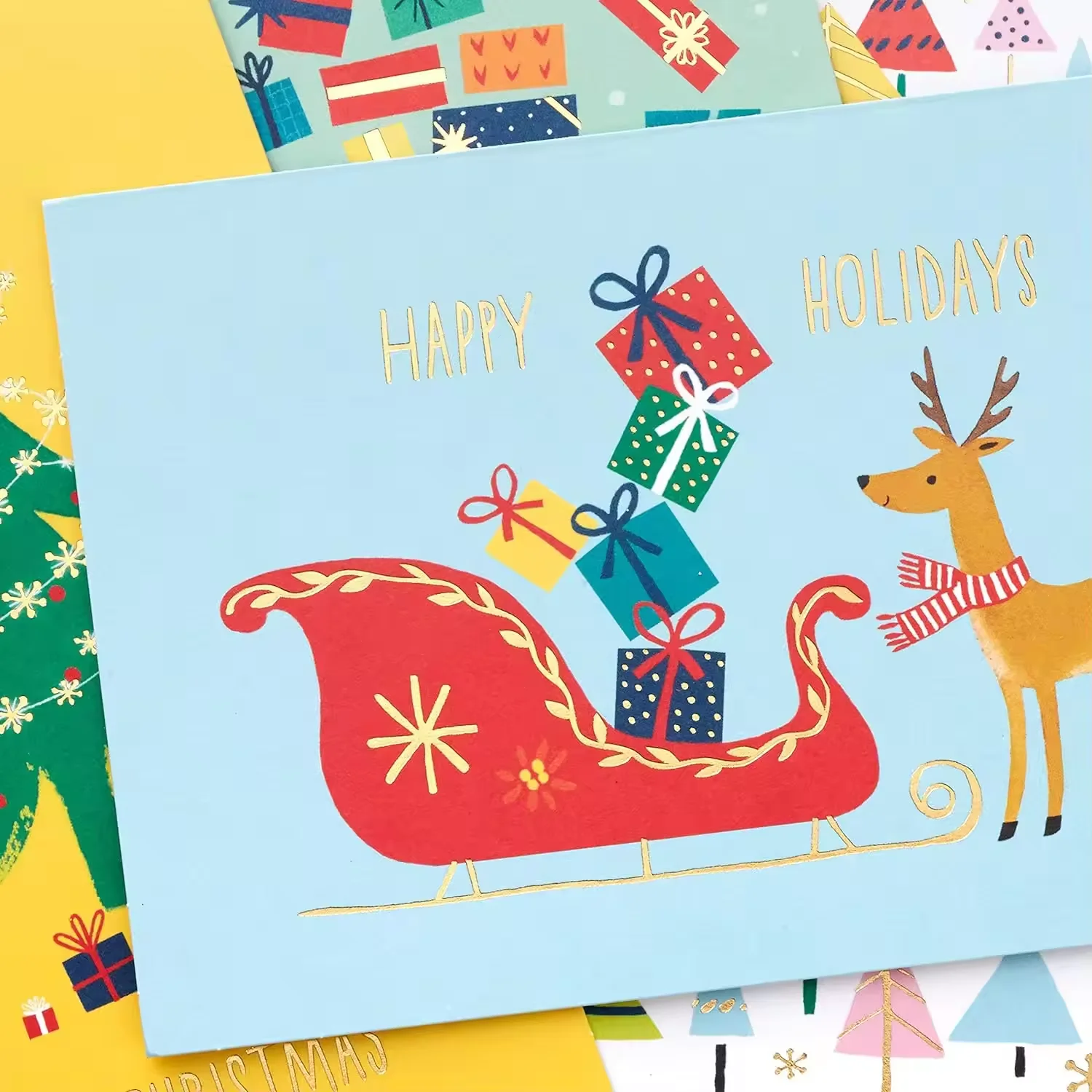 Wholesale High Quality Birthday Holiday Christmas Greeting Card Christmas Gift Decorations Card For Holiday Home Party