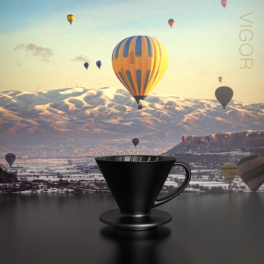 DHPO Hot-Selling 600ml Reusable High-Fired Ceramic Coffee Dripper with Comfortable Ceramic Handle Hot Product in Coffee Filters