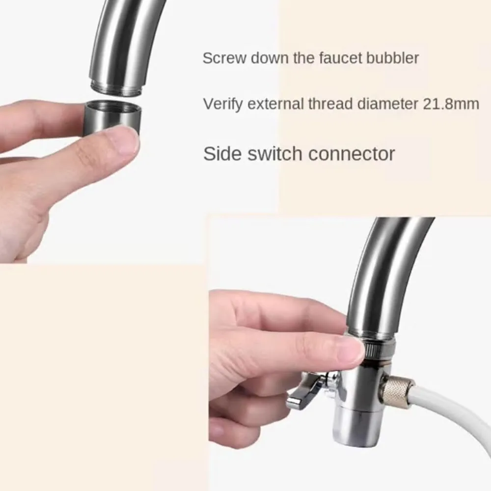 3/8 Tube Brass Faucet Adapter Diverter Valve for Counter Top Water Filter Kitchen Sink Faucet Water Filter Diverter Valve