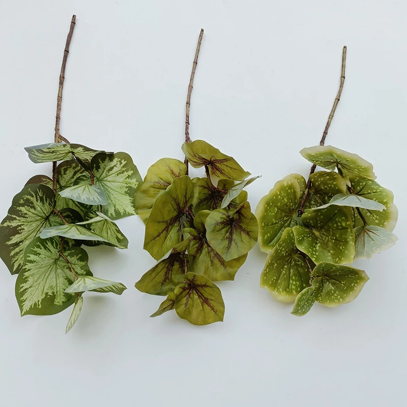 Artificial Oak Tree Leaf Stems Faux Oak Tree Branches Green Plant for Greenery Wall Floral Decoration