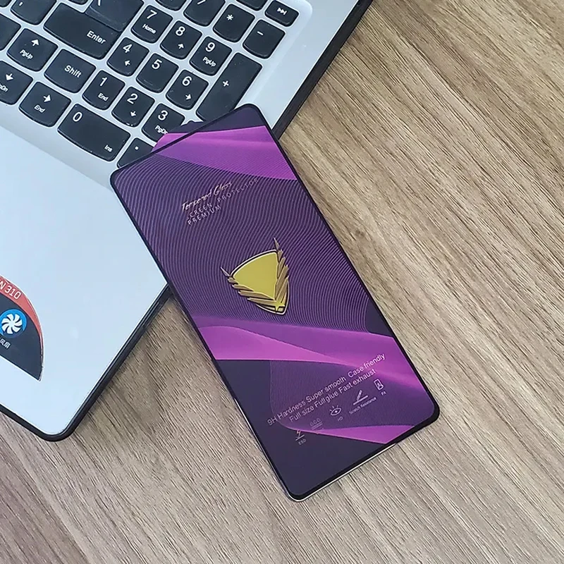 For Redmi Note 12 Pro Golden Armor Big Curved Tempered Glass Screen Protector Anti Blue Light Matte Tempered Glass