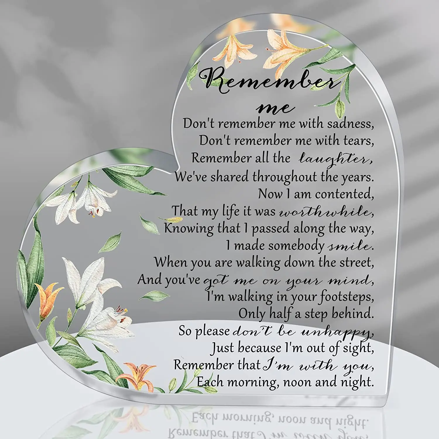 Personalized Crystal Acrylic Paperweight Remembrance Decorations Sympathy Gifts Heart Shape Memorial Bereavement Gifts