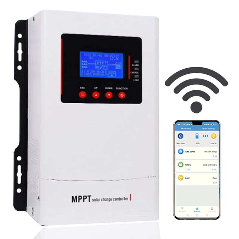 Willone New 12V/24v/36v/48v Auto MPPT Solar Charge Controller 30a 40a 60a 80a 100 amp Solar Panel Charger Controllers with WIFI