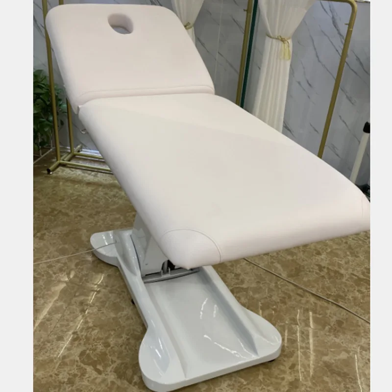 High-end Beauty Salon White Foldable Massage Bed Electric Massage Equipment Facial Treatment Massage Table Bed