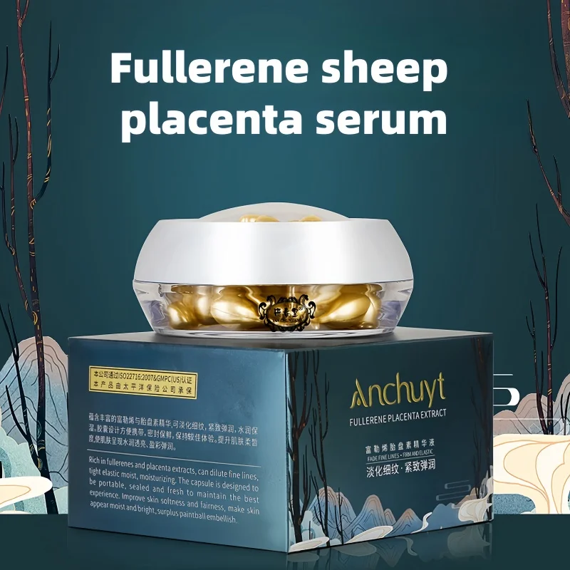 Wholesale Best Fullerene Sheep Placenta Serum Capsules Hyaluronic Acid Anti Wrinkle Whitening Facial Serum