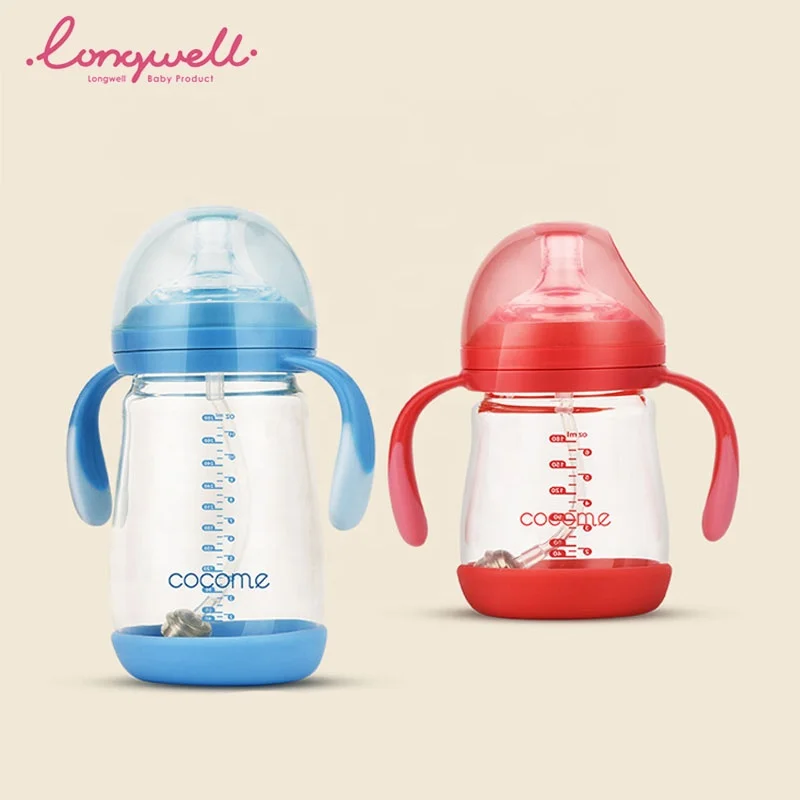 Anti-Colic Babies Feeding Bottles 180/280ml Straw Gravity Ball  Drinking Milk Bottles Stretch Silicone Nipple Baby Products 100%