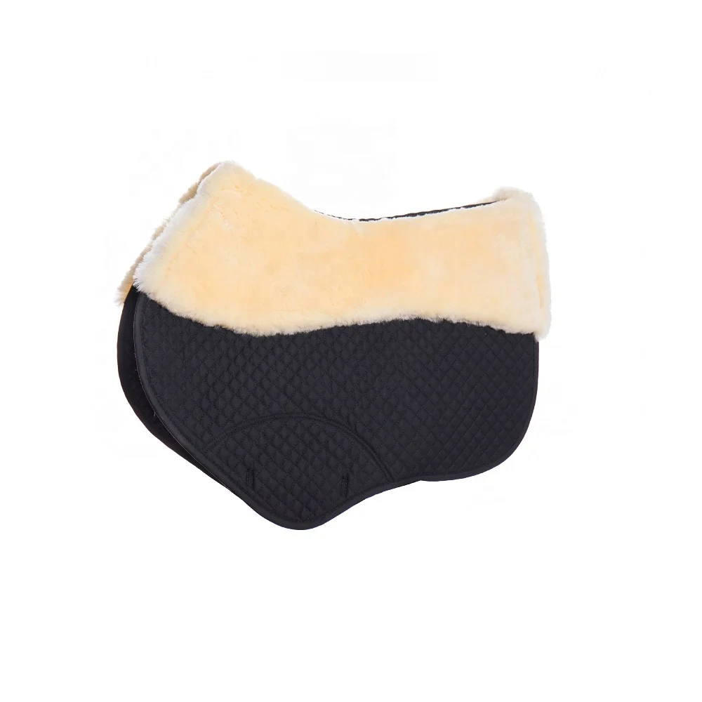 Australian Sheepskin Horse Saddle Pad Black Fleece Numnah Best Selling Wholesale Saddle Pad