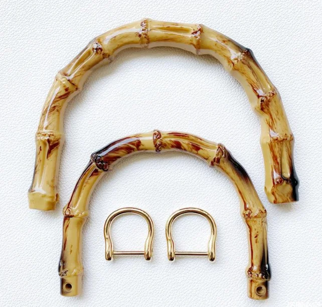 Hot Sales Plastic Bamboo Handle Bag Braided diy creative plastic handle Bucket bag