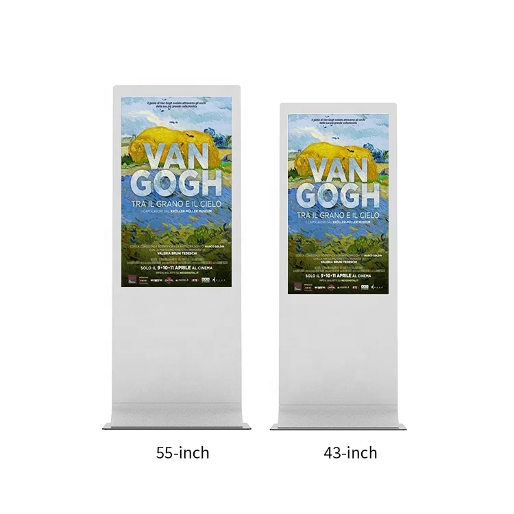 Interactive information guiding digital signage kiosk, optional wheels and Android Floor standing