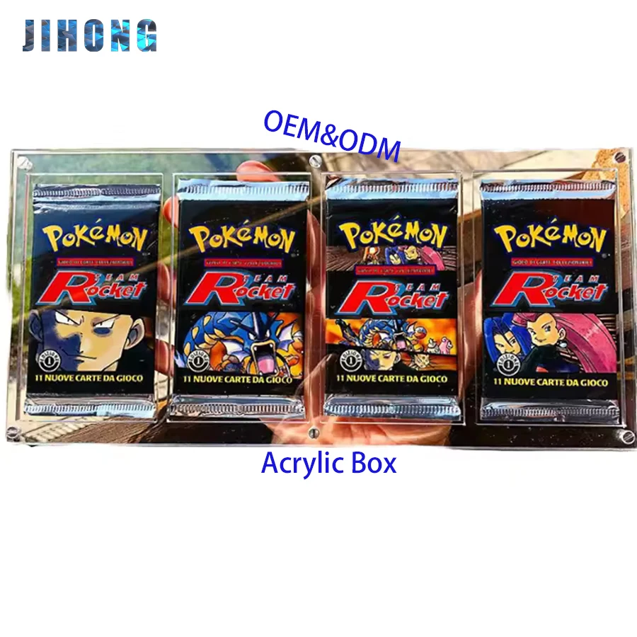 JIHONG Custom Hot Sale Clear Acrylic PMMA Booster Pack Display Case for Shelf Usage in Store for Pokemon