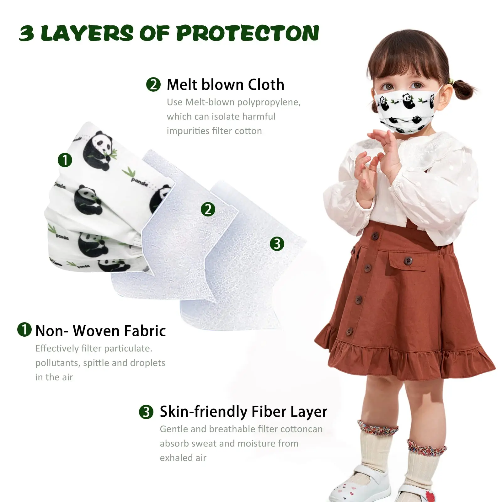 Детские слоёв для уход за кожей лица оптовая торговля медицинская ребенок одноразовые 3-слойные мягкие детские маска для лица