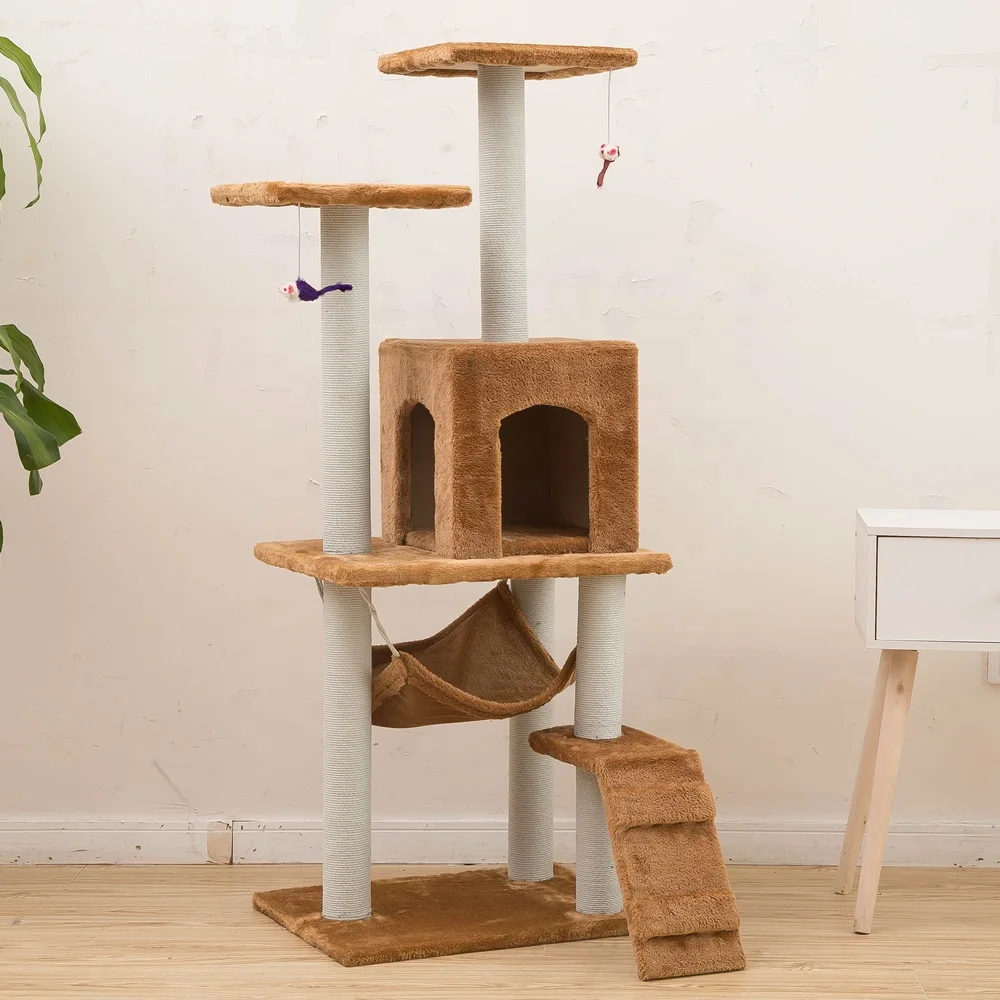 Plush Cute Style Cat Sisal Scratching Toy Portable  Cat Scratcher Tree cat tree integrated natural safety toys house