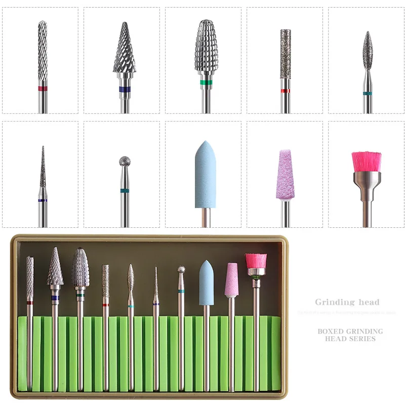 Misscheering  Nail Drill  Diamond  Silicone Cutters Bits Set Burr Pedicure Milling Cutter Art Tools Electric Machine Accessories