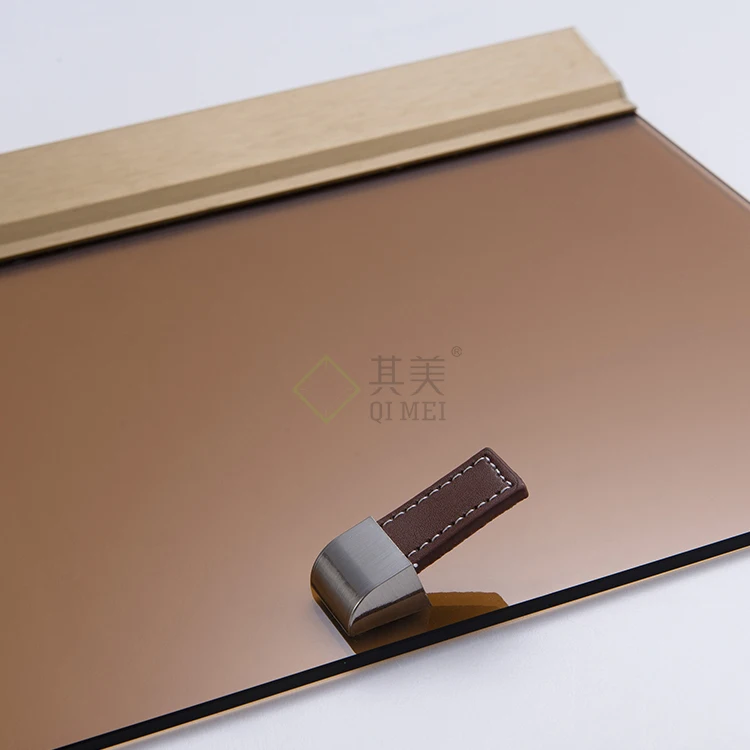 Modern Minimalist Aluminium Glass Door Frame Profile With Leather Handle