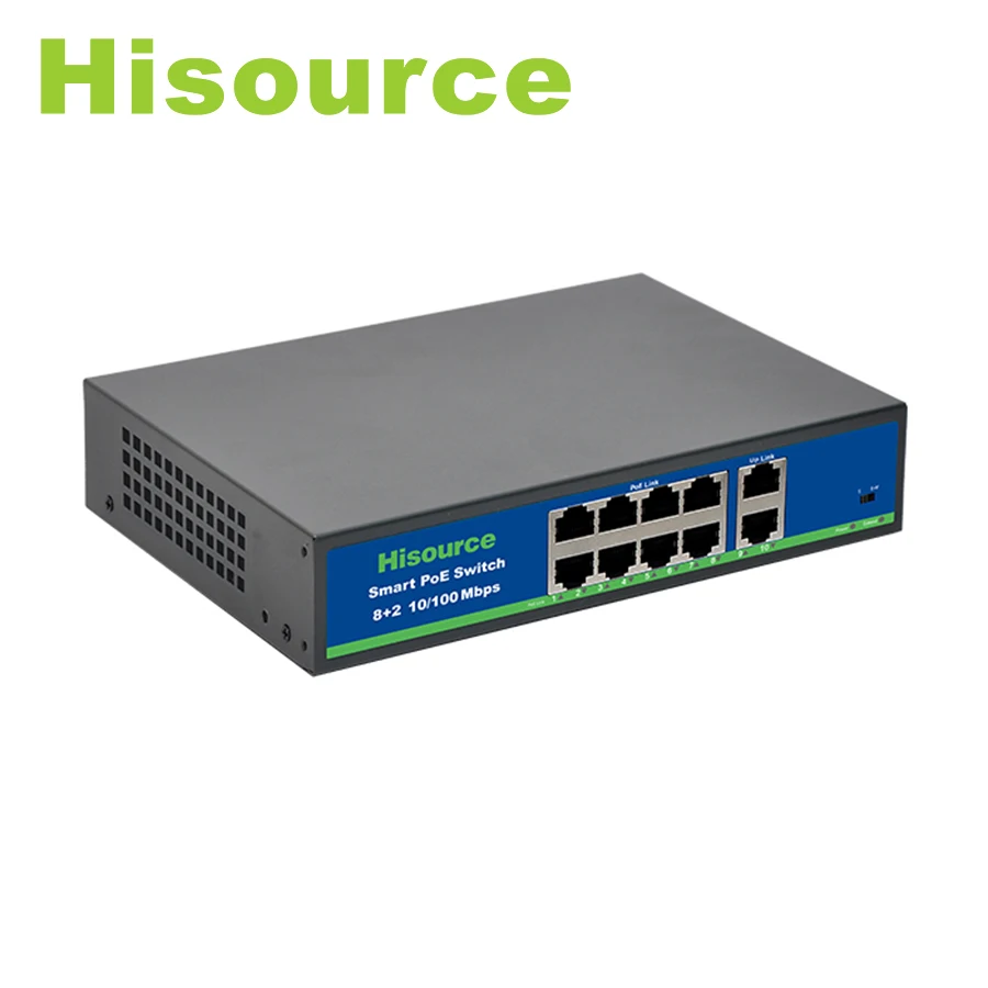 Hisource 250 Meter Support 802.3AF 802.3AT 8 Port Poe Switch 120W Hi-F0820FBL