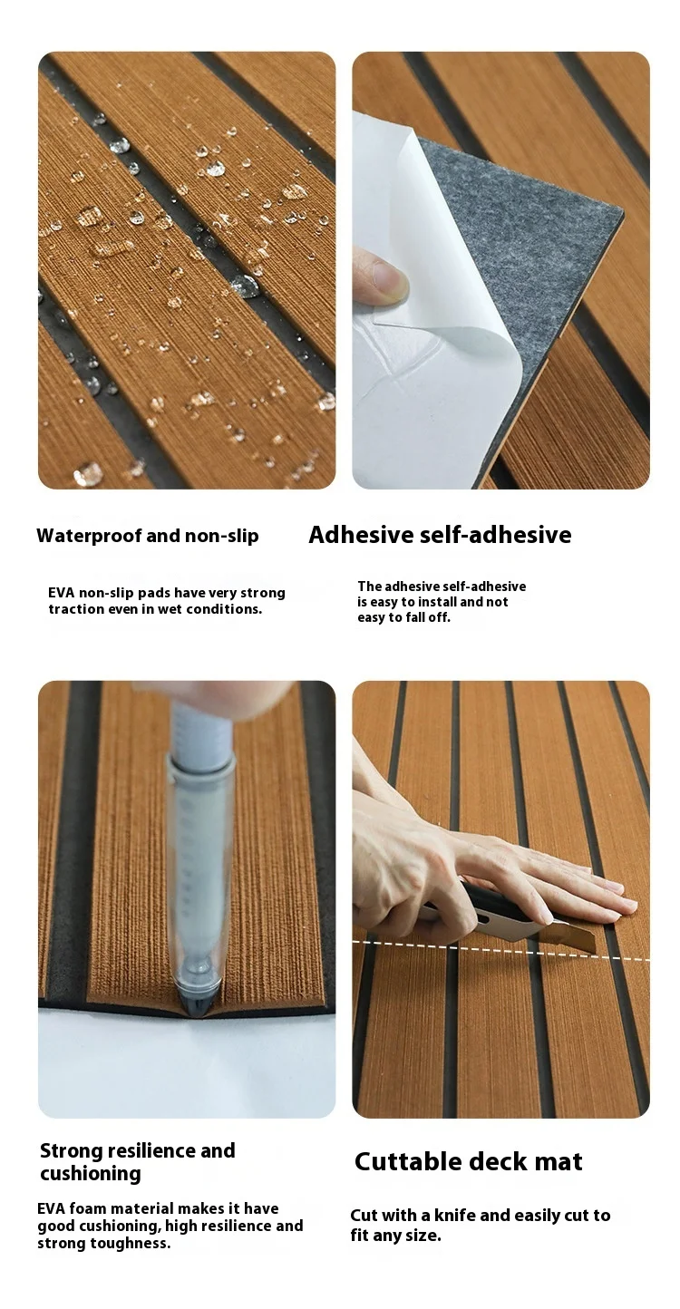 High Quality Multiple Color Choices Customizable Thickness Med Grey Over Orange Marine EVA Flooring