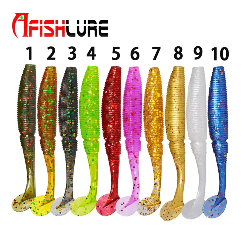 Fishing lure artificial bait 5cm 1g paddle tail swim bait lure soft bait fishing trout shad lure soft plastic fishing lures