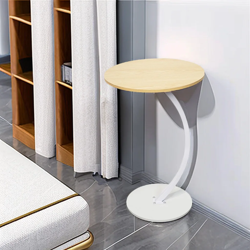 C-Type Solid Steel Frame Modern Nightstand  Easy to Install Move It at Will Side End Bedside Table  Small Space Side Table