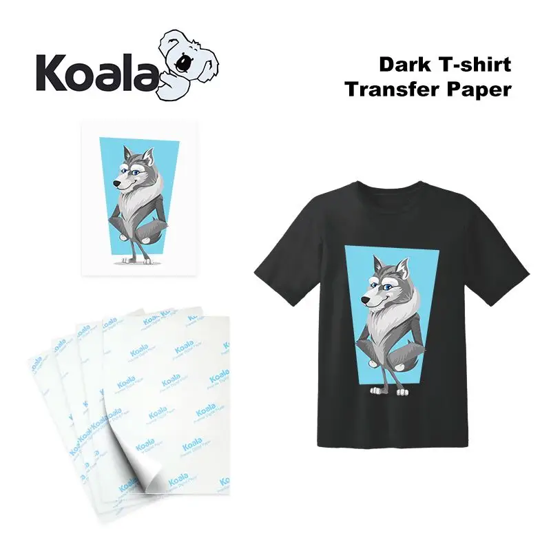 Трансферная бумага для футболок KOALA Premier a4, для струйной печати, для темной хлопчатобумажной ткани