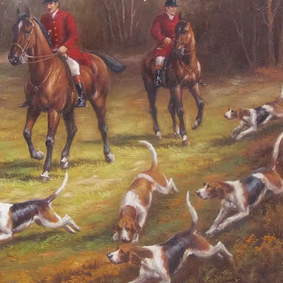 Wall Art England Ancient Royal And Noble Movement Fox Hunting Oil Paintings On Canvas