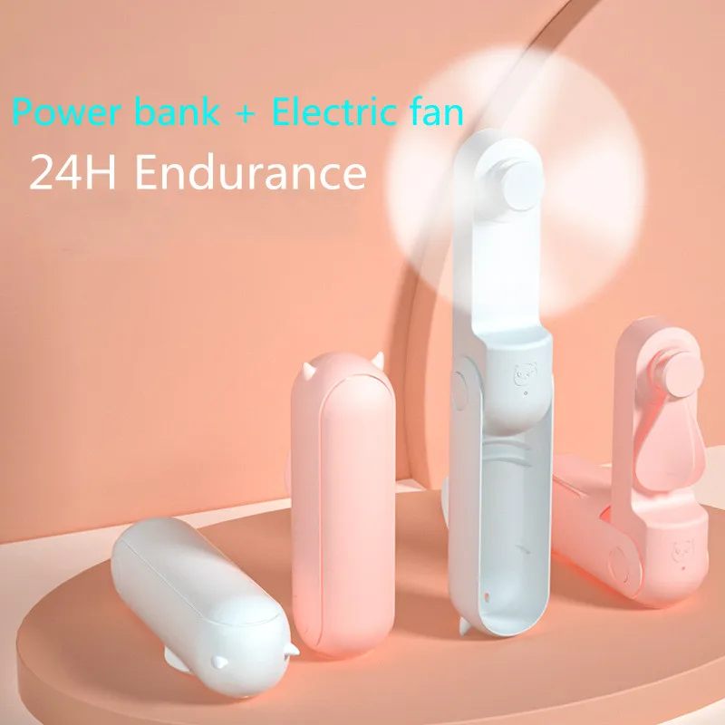 2022 New Creative Usb Rechargeable Multifunction Quiet Personal Handheld Fan Cute Foldable Mini Fan