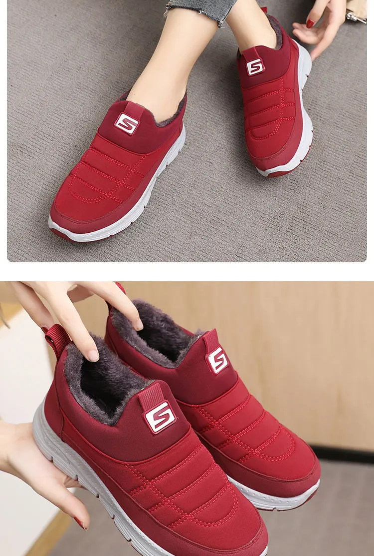 
RTS low price outdoor new fashion fleece lining anti slip women winter snow warm boots shoes for women 