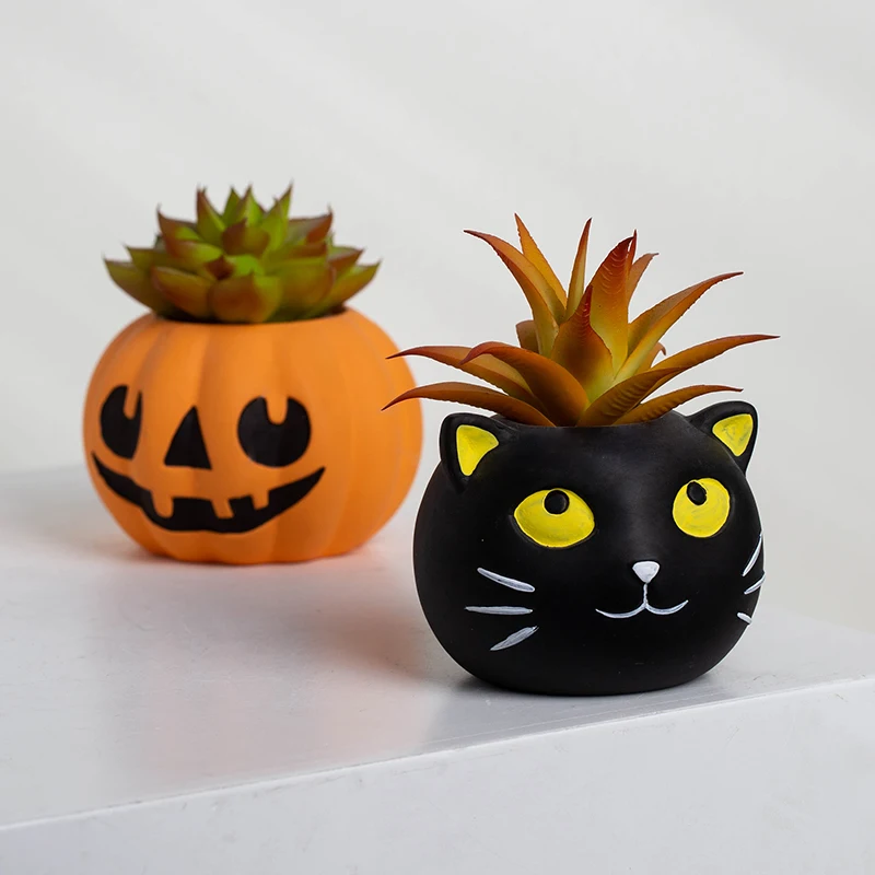 YUANWANG Cartoon Halloween Succulent Planter Pots For Garden Home Decoration Plants Ceramic Pots
