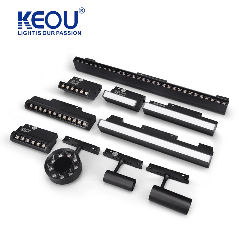 Keou New 100W 200W Embedded Surface 48V Magnetic Track Light With Rail
