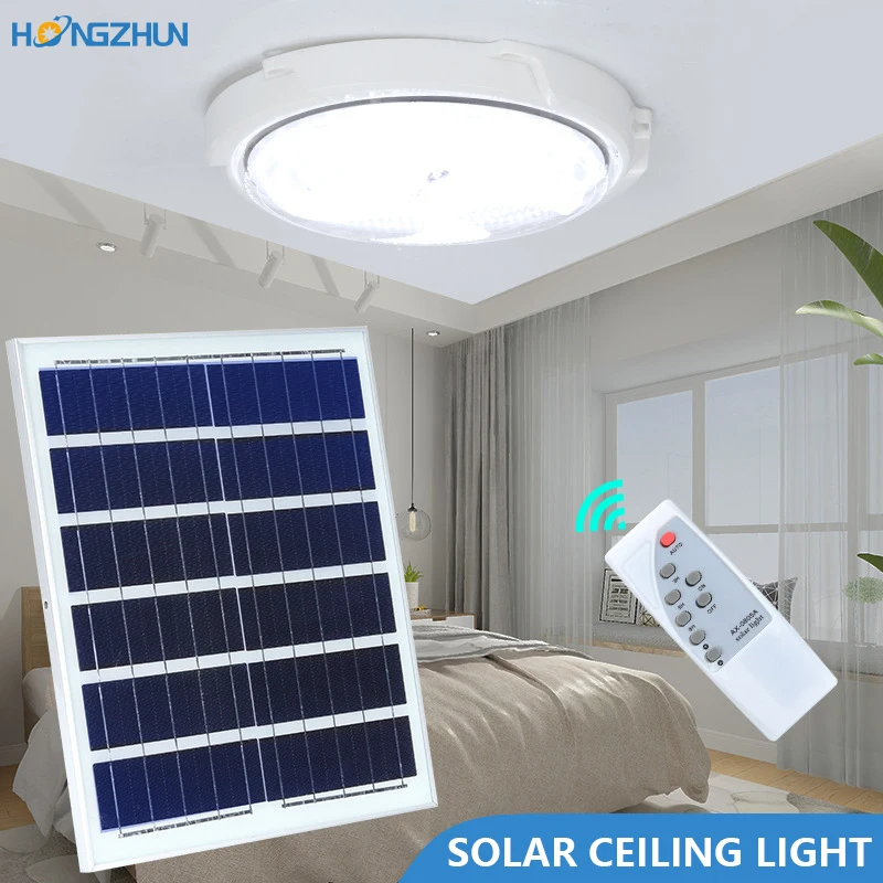 High Quality Solar Ceiling Light Modern home Remote Control Indoor 50w 100w 200w Solar LED Ceiling Light Led Solar Light