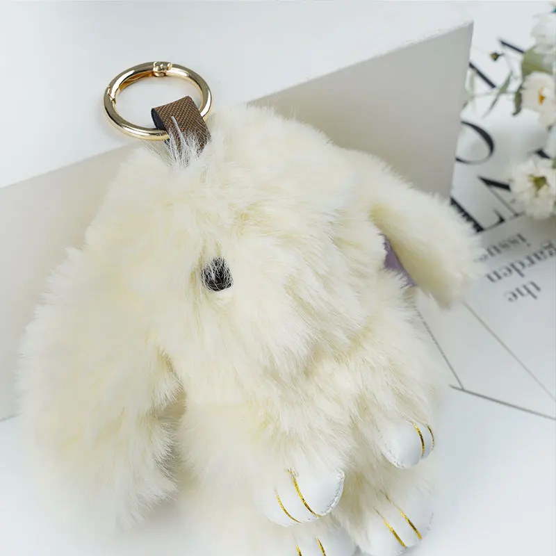 Rex rabbit fur costume dead rabbit Keychain plush cute rabbit pendant jewelry keychain