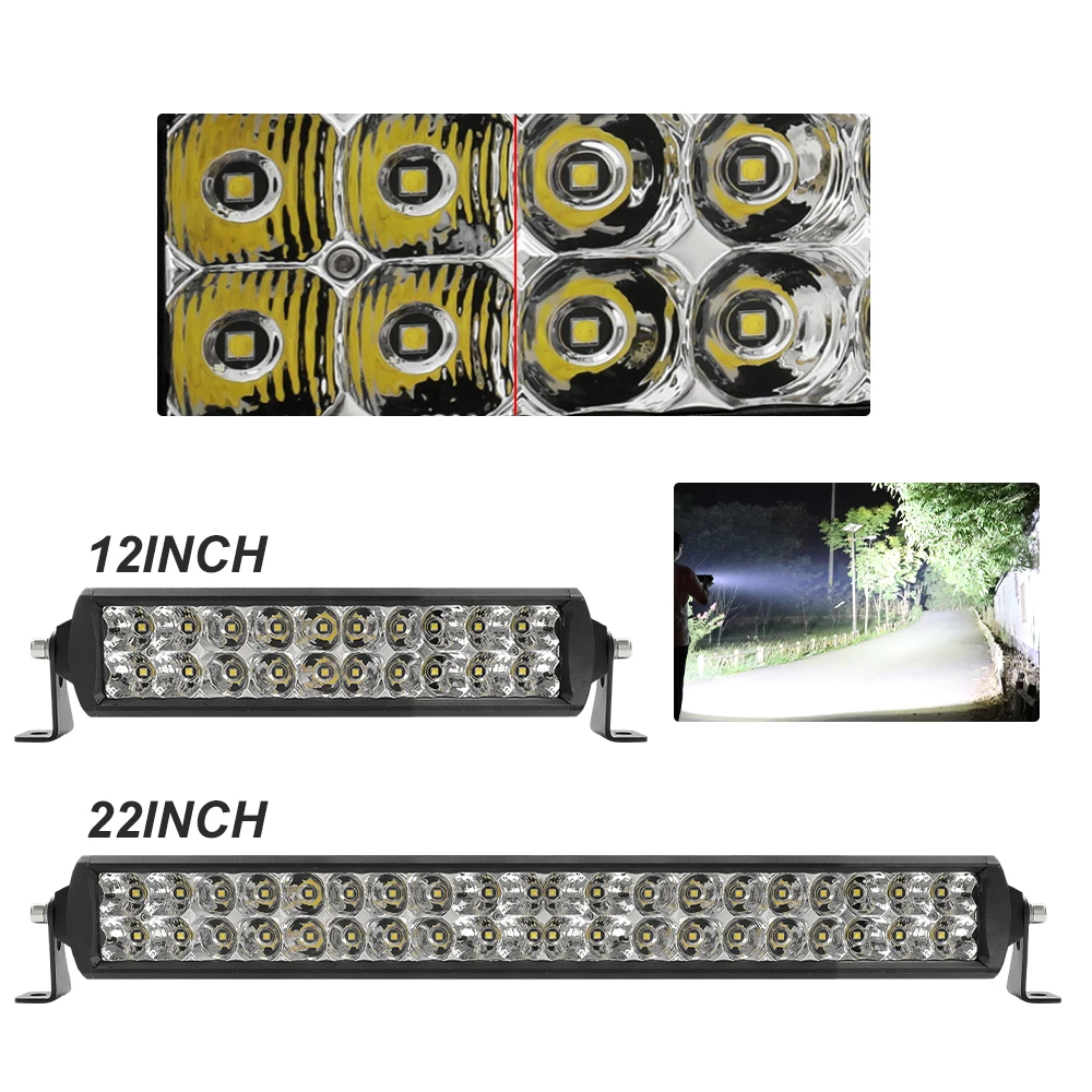 
E-Mark 12D Combo 22 32 42 52 inch LED Bar light,Straight Curv Dual Row Driving 50 inch Car Truck Led Offroad Light Bar for 4X4 
